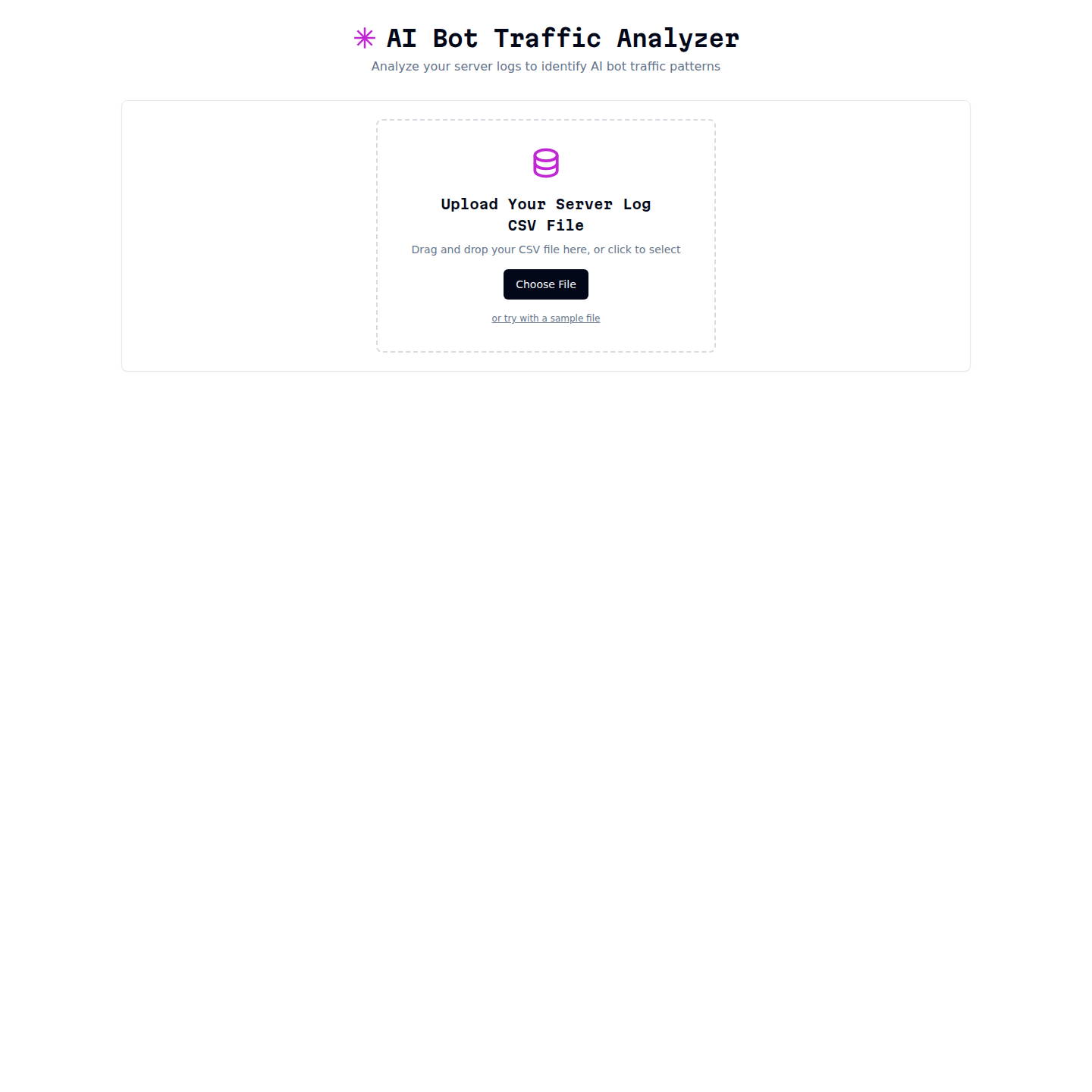 AI Bot Traffic Analyzer Screenshot
