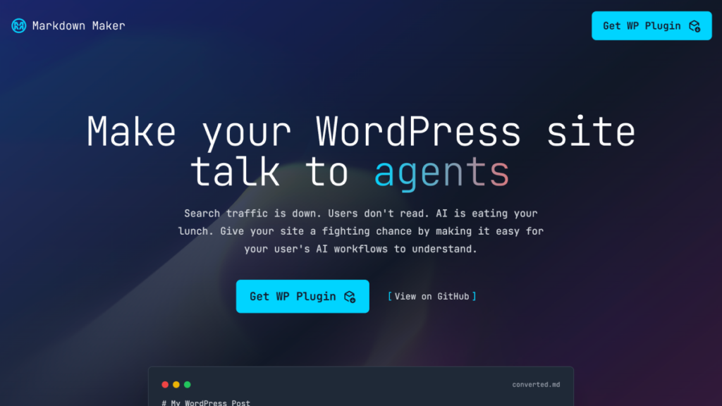 WordPress Markdown Converter
